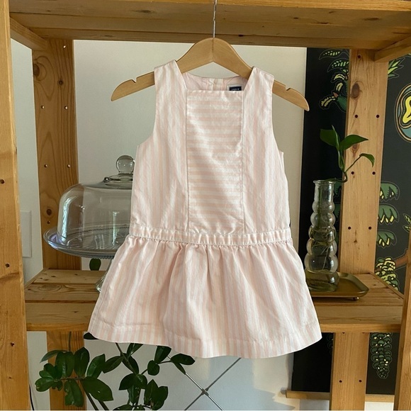 Janie and Jack Light Pink White Stripe Sleeveless Dress - Picture 2 of 10